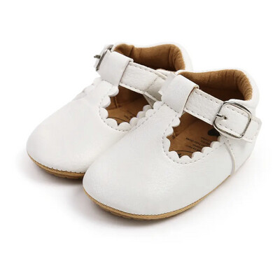 Soft White Leather Baby Prewalker Shoes