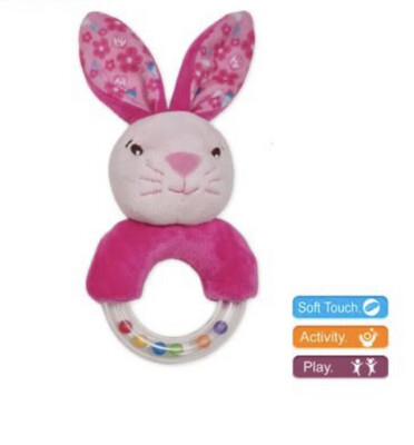 Pink Bunny Hand Rattle Baby Toy