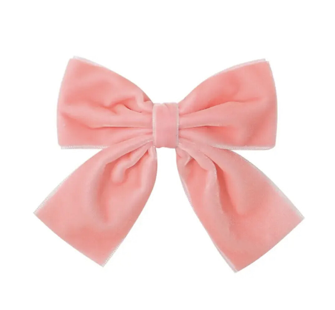 Girls Peach Velvet Big Big Hair Clip