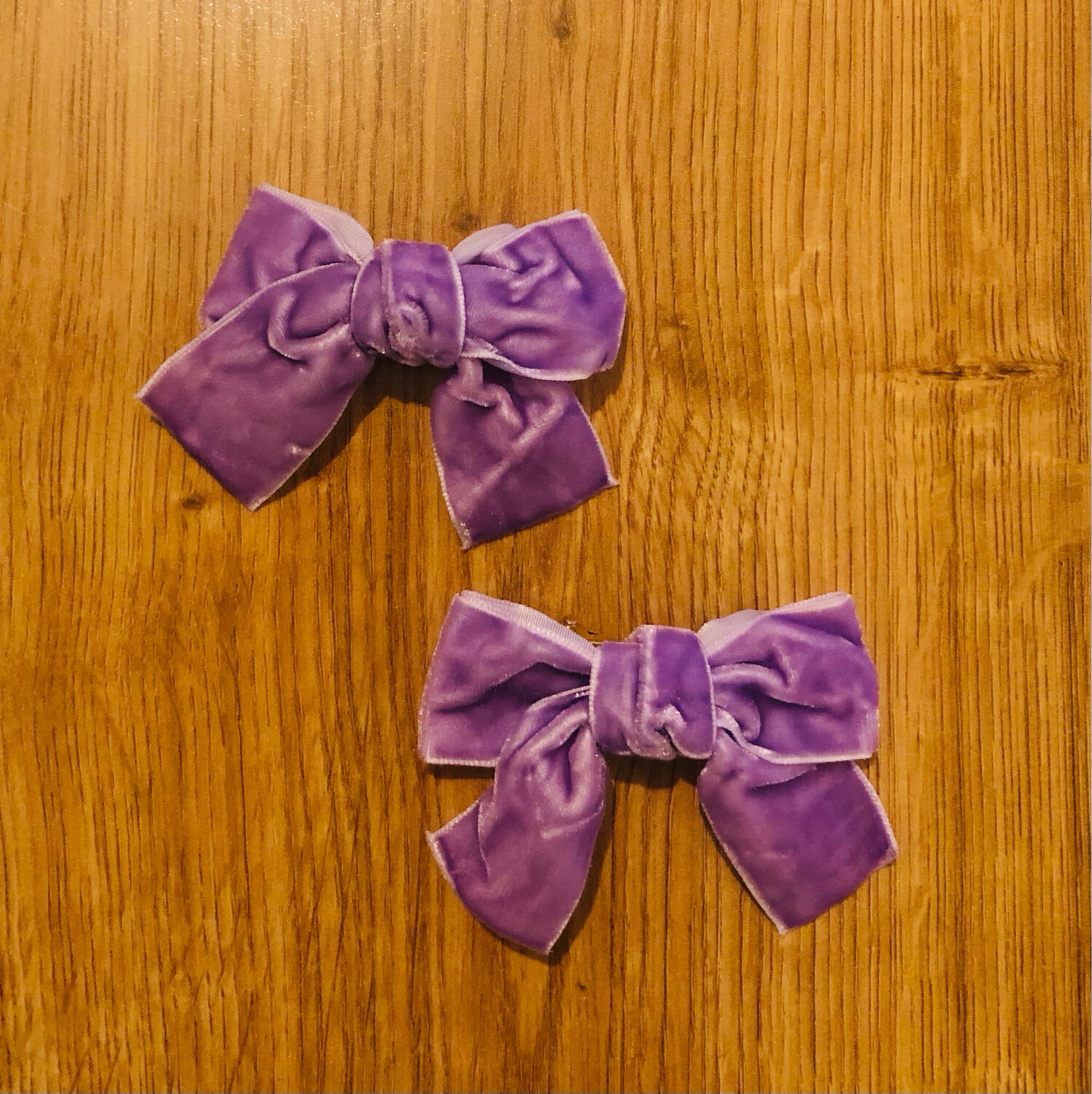 Set of Light Purple Velvet Hair Now Clips