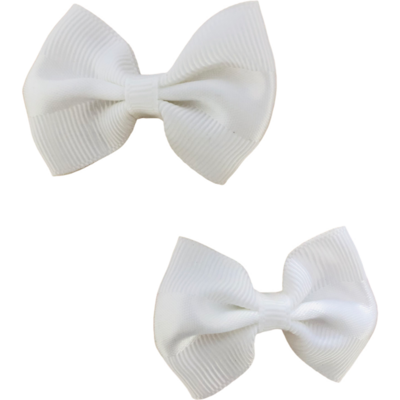 Set of Small White Bow Hair Clips