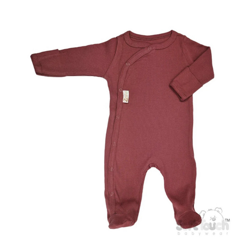 Personalised Rose Red Ribbed Babygrow