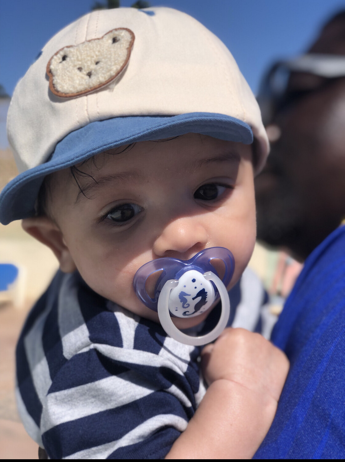 Blue Teddy Bear Baby Cap