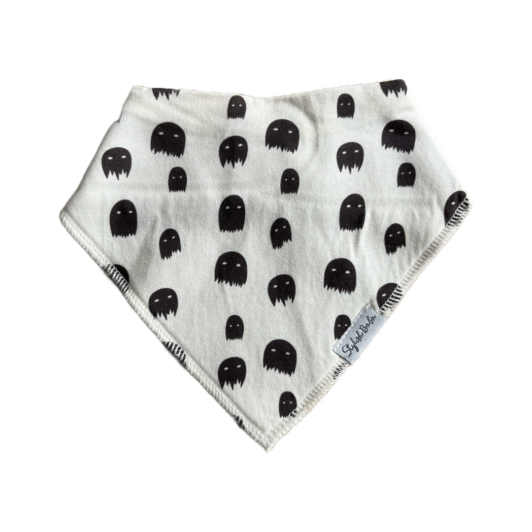Black and White Ghost Baby Bib