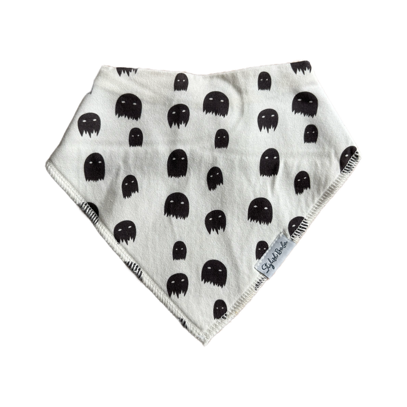 Black and White Ghost Baby Bib