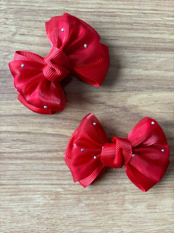 Stylish Red Set of Hair Clips