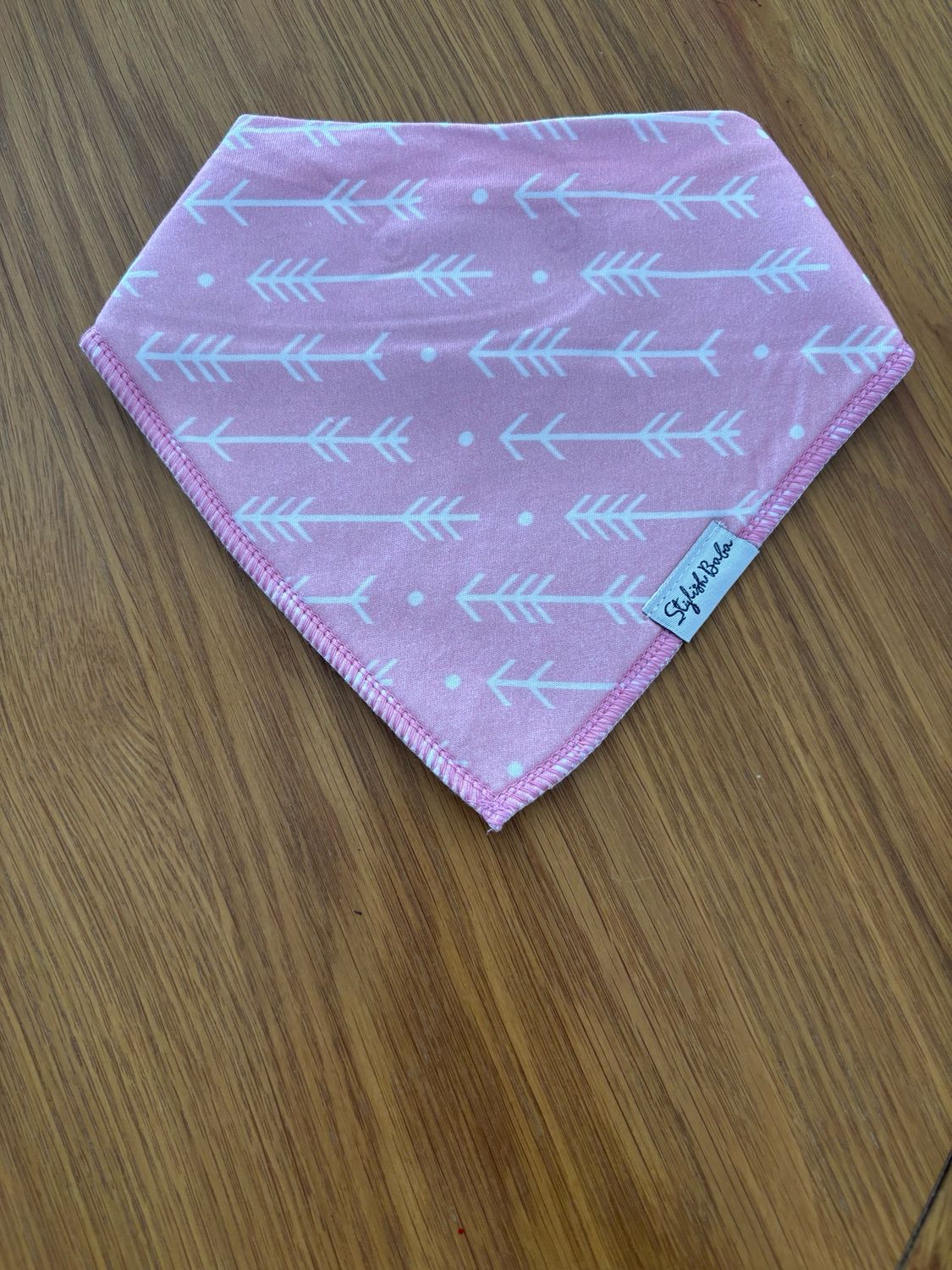 Pink Arrows Dribble Proof Bandana Baby Bib