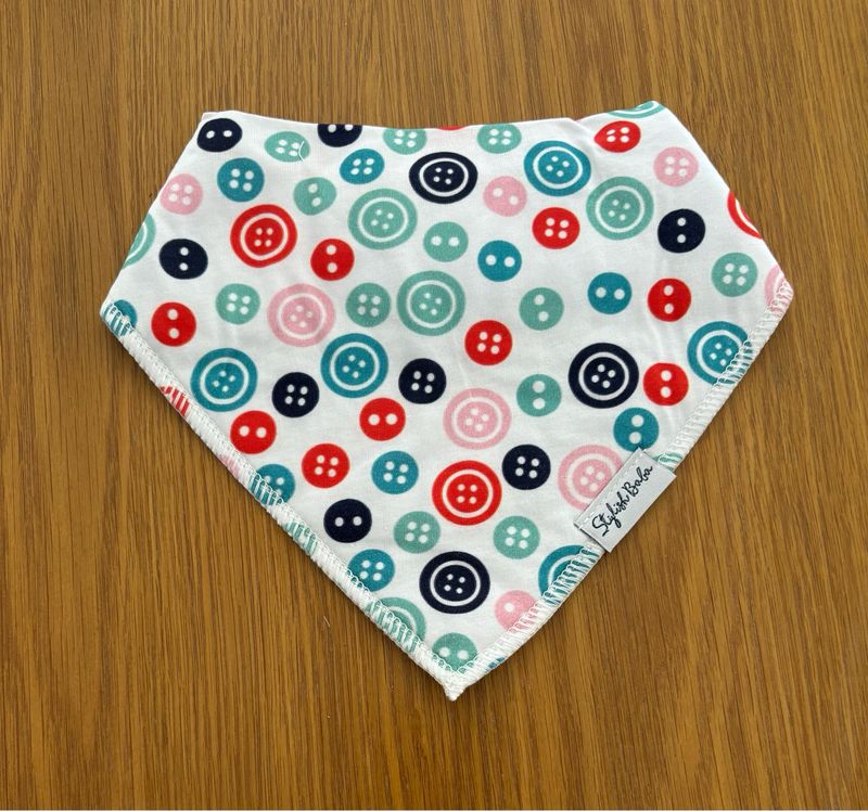 Bright Buttons Dribble Proof Bandana Baby Bib