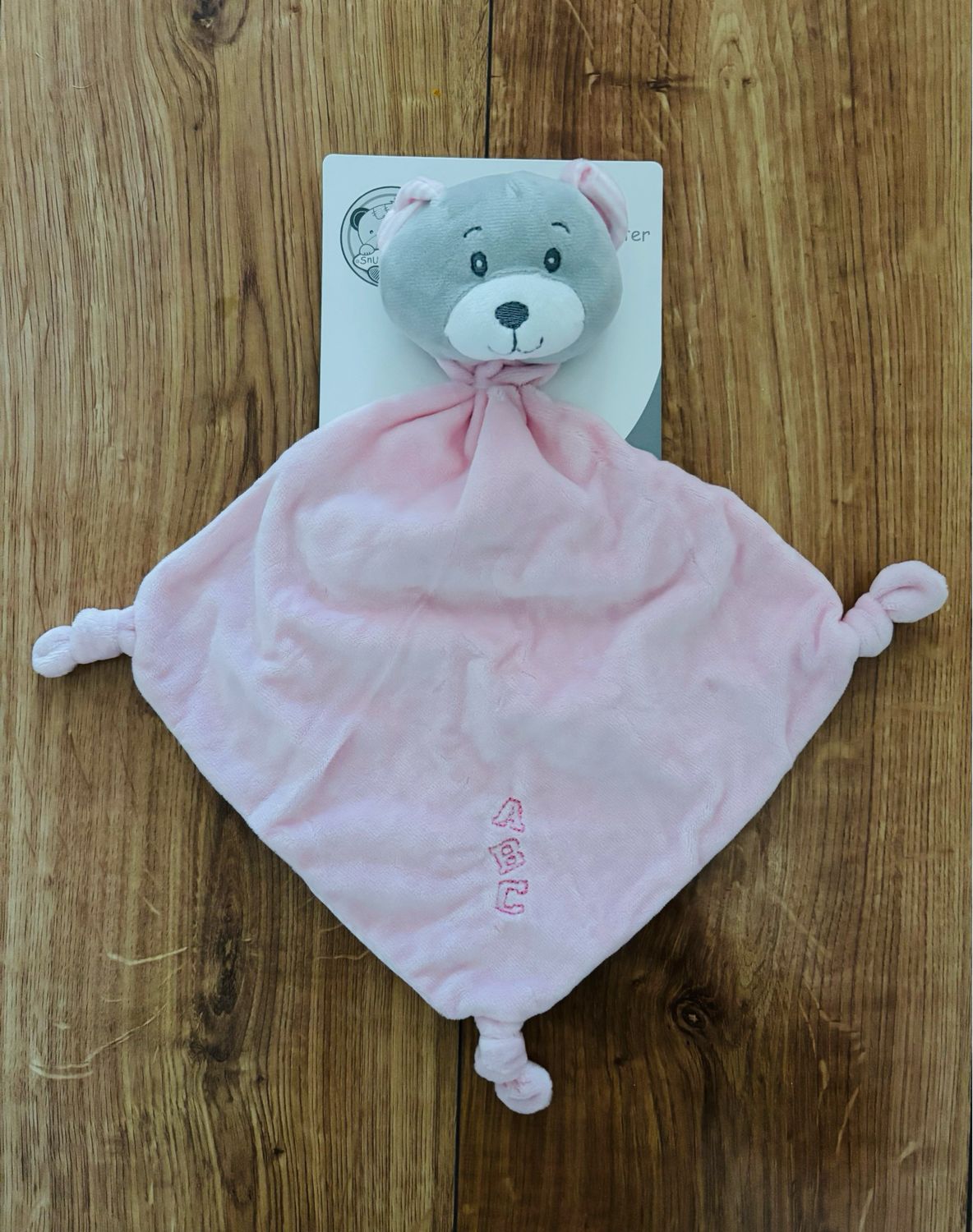 Pink Teddy Baby Comforter and Rattle