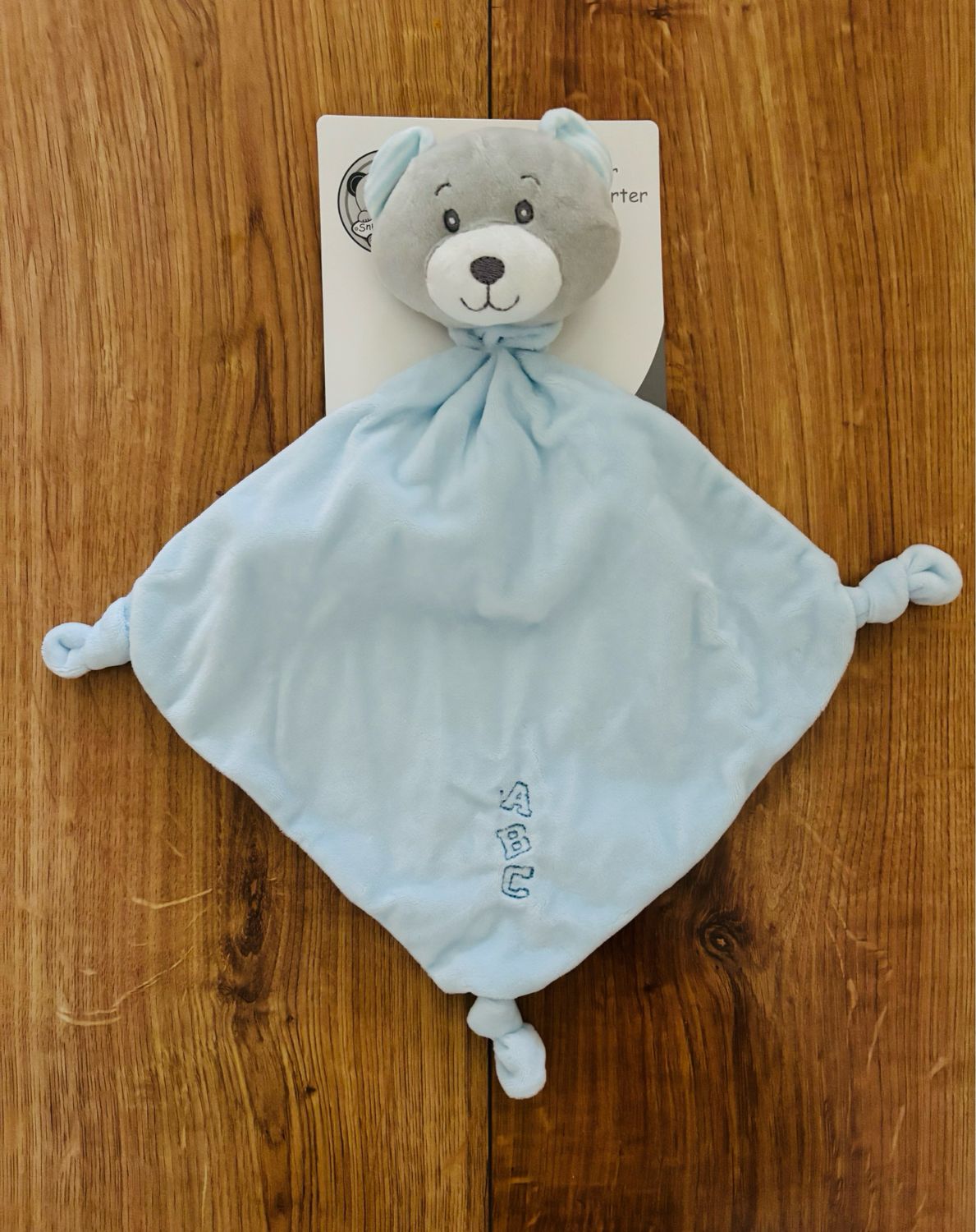Blue Teddy Baby Comforter and Rattle