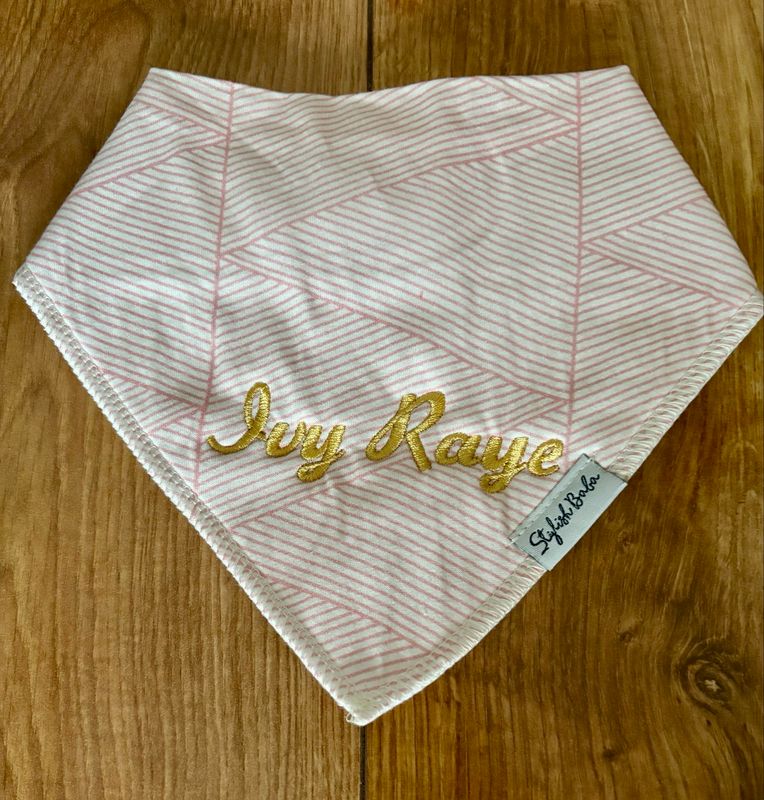 Light Pink Design Personalised Baby Bib
