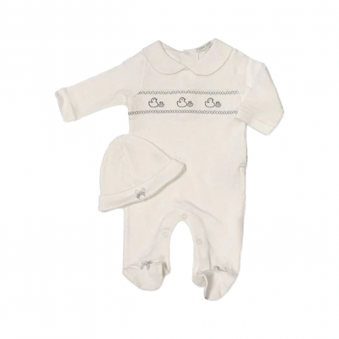 White Duck Baby grow and Hat
