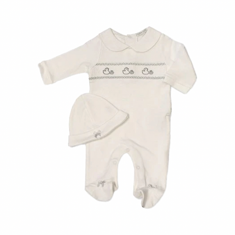White Duck Baby grow and Hat