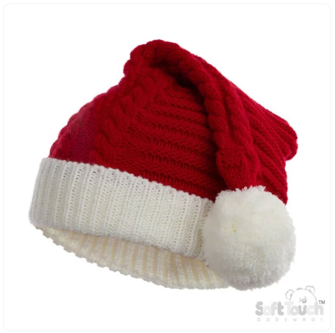 Santa Cable Knit Infant Hat 0-1yr