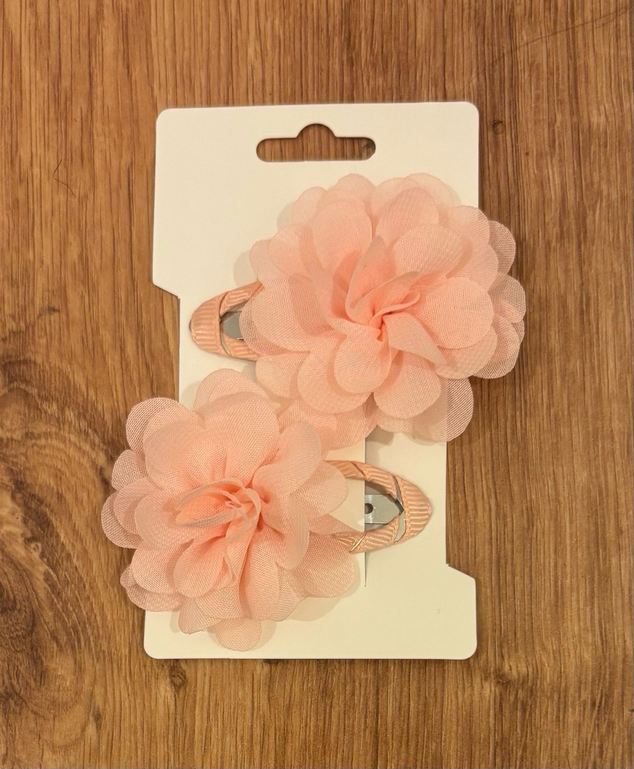 Peach Flower Hair Clips