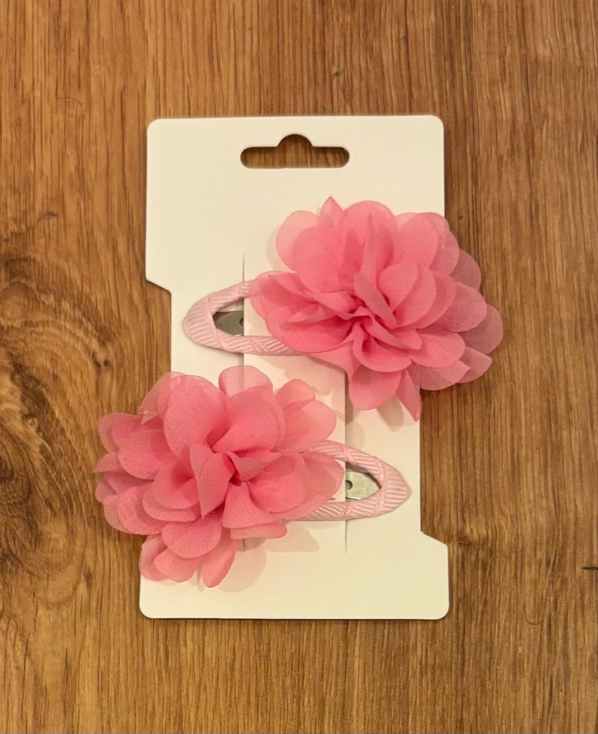 Pink Flower Hair Clips