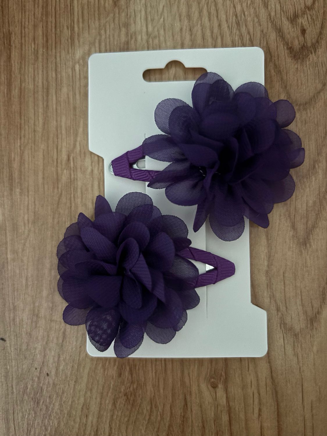 Purple Flower Hair Clips
