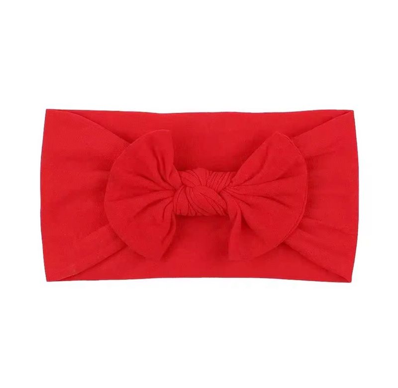 Red Nylon Stretch Knot Bow Headband