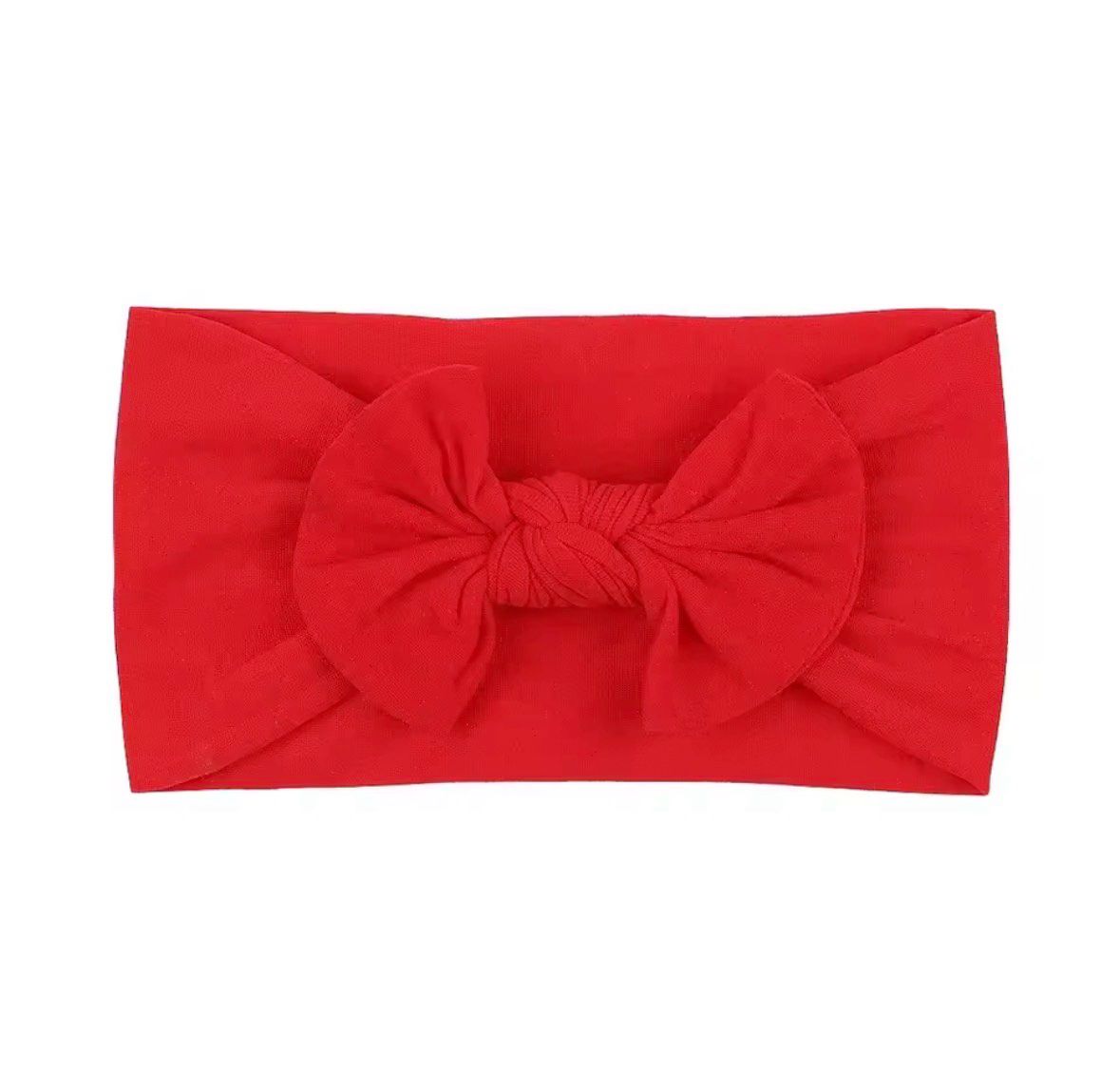 Red Nylon Stretch Knot Bow Headband