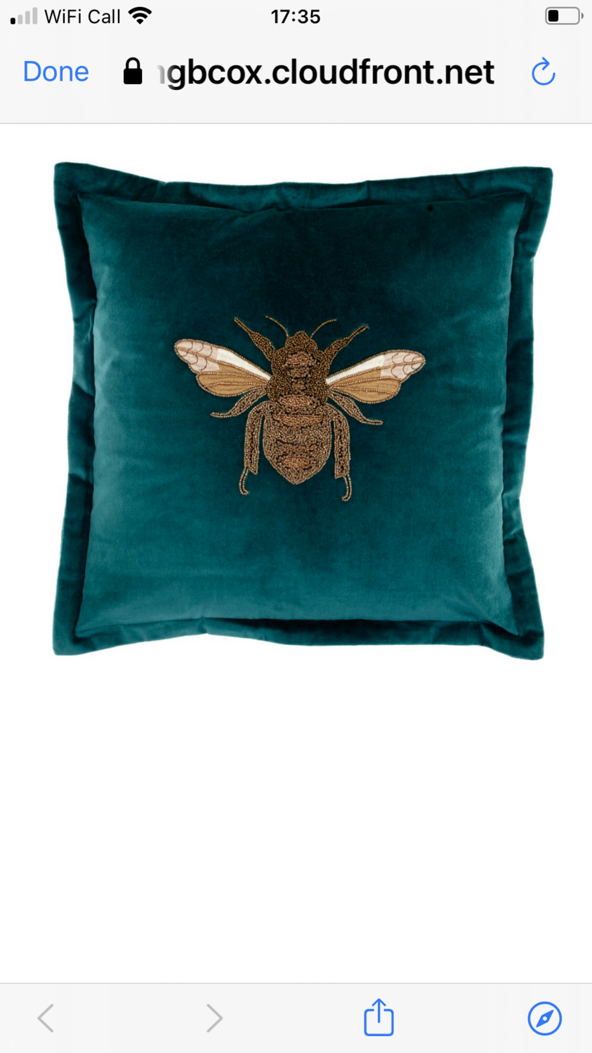 Layla Teal Cushion Bee (By Voyage)