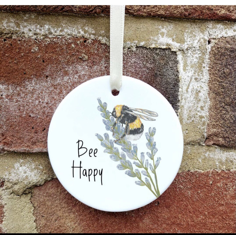 Bee Happy Ceramic Decoration.