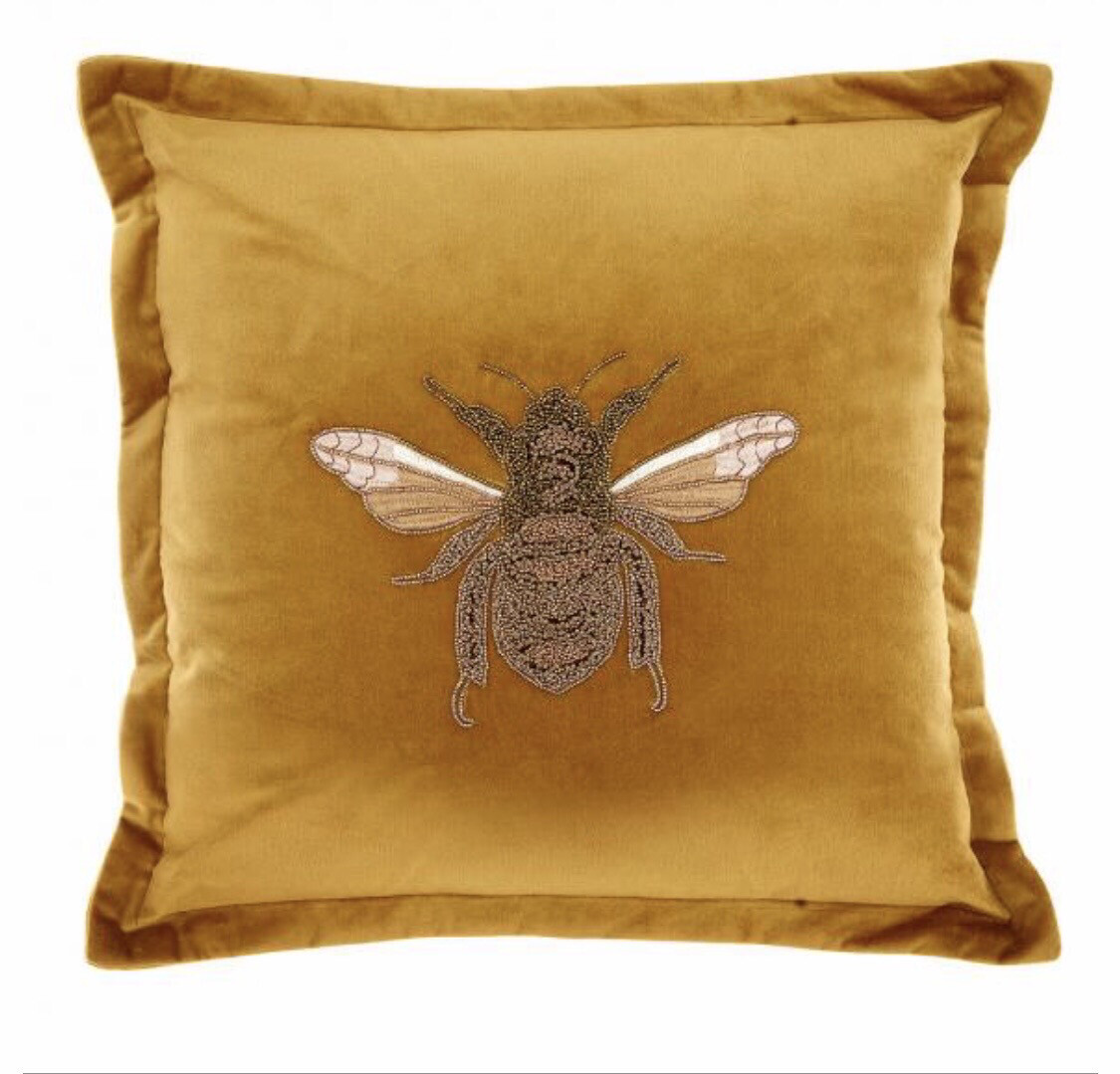 Voyage Velvet Layla Gold Bee Cushion