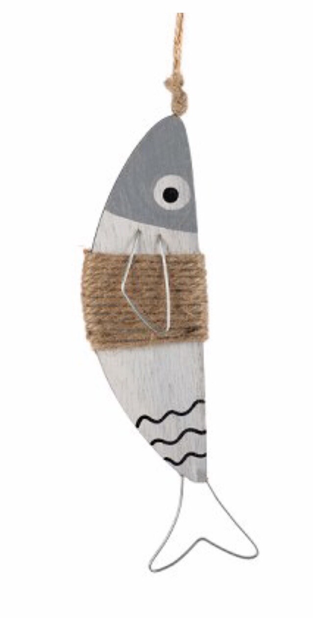 Wooden And Metal Hanging Fish