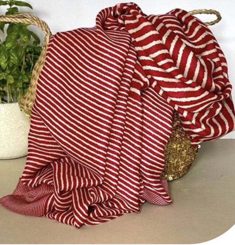 Cross Stripe Scarf ( Red)