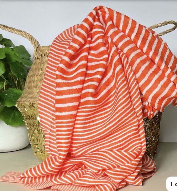 Cross Stripe Scarf ( Orange)