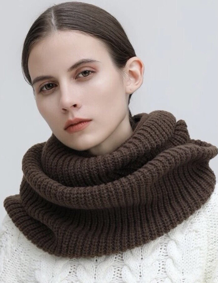 Cowl Snood Infinity Scarf( Conker Brown)