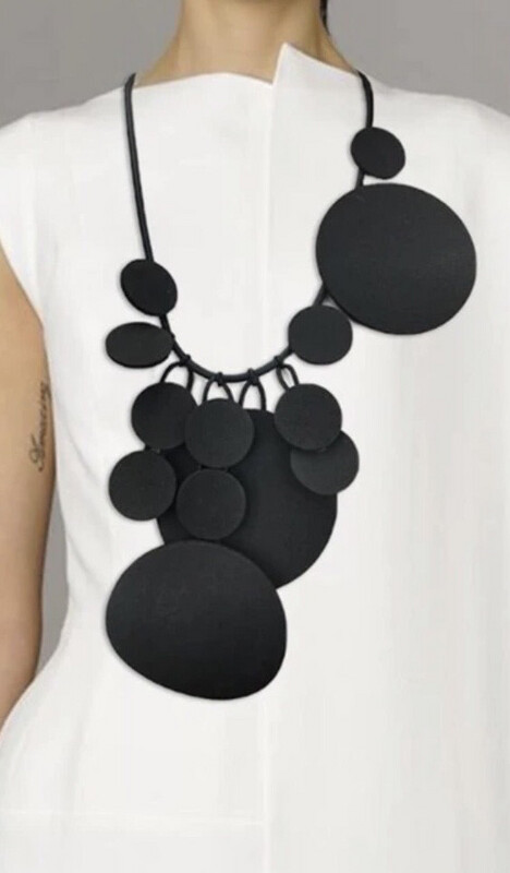 Neoprene Statement Necklace (Black