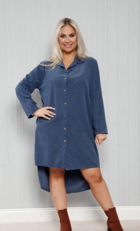 Goose Island Baby Cord Collared Button Dress( Denim)