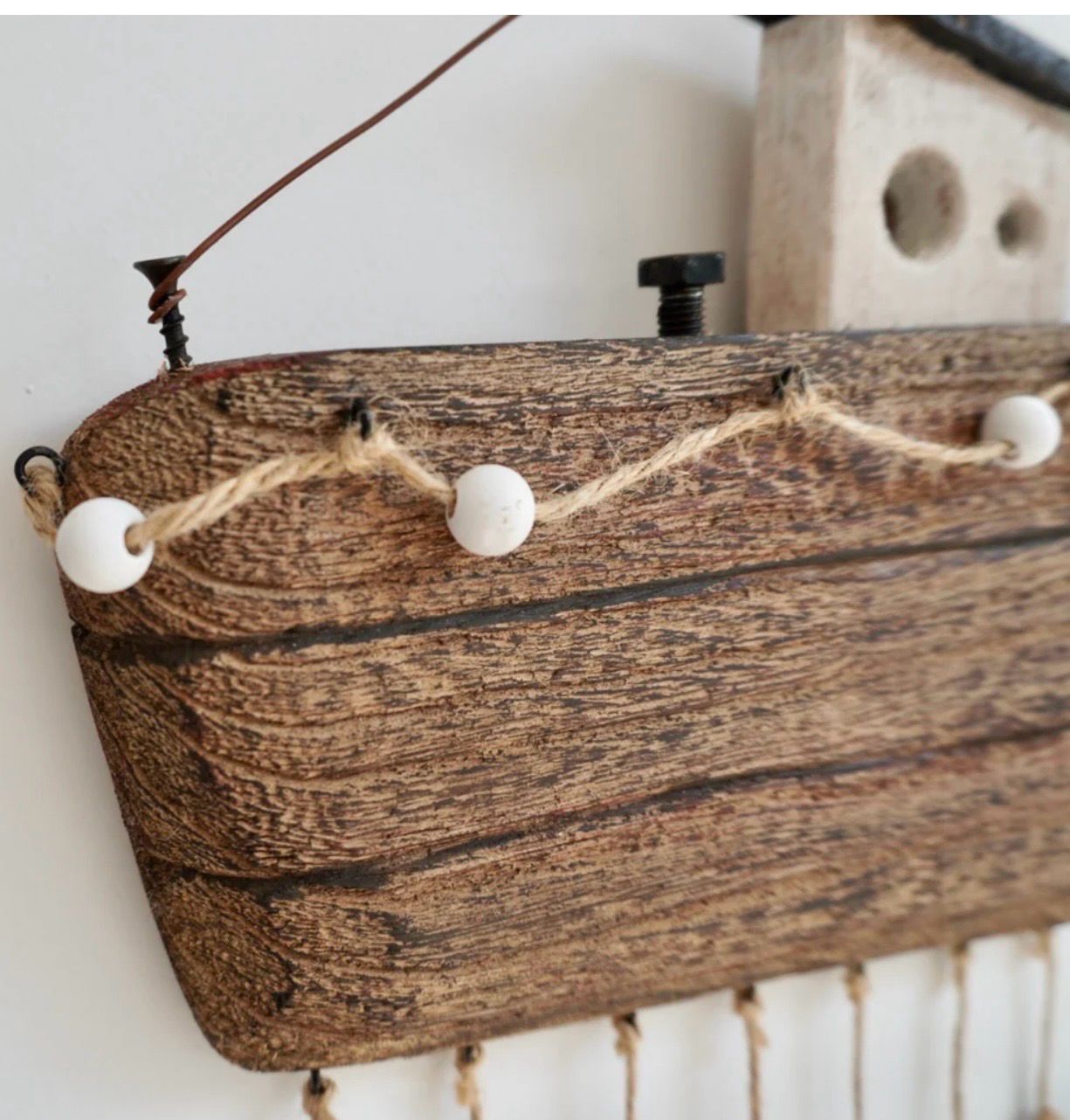 Rustic Trawling Boat With Hanging Fish