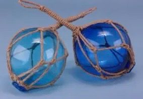 Glass Nautical Float Either Turquoise Or Blue