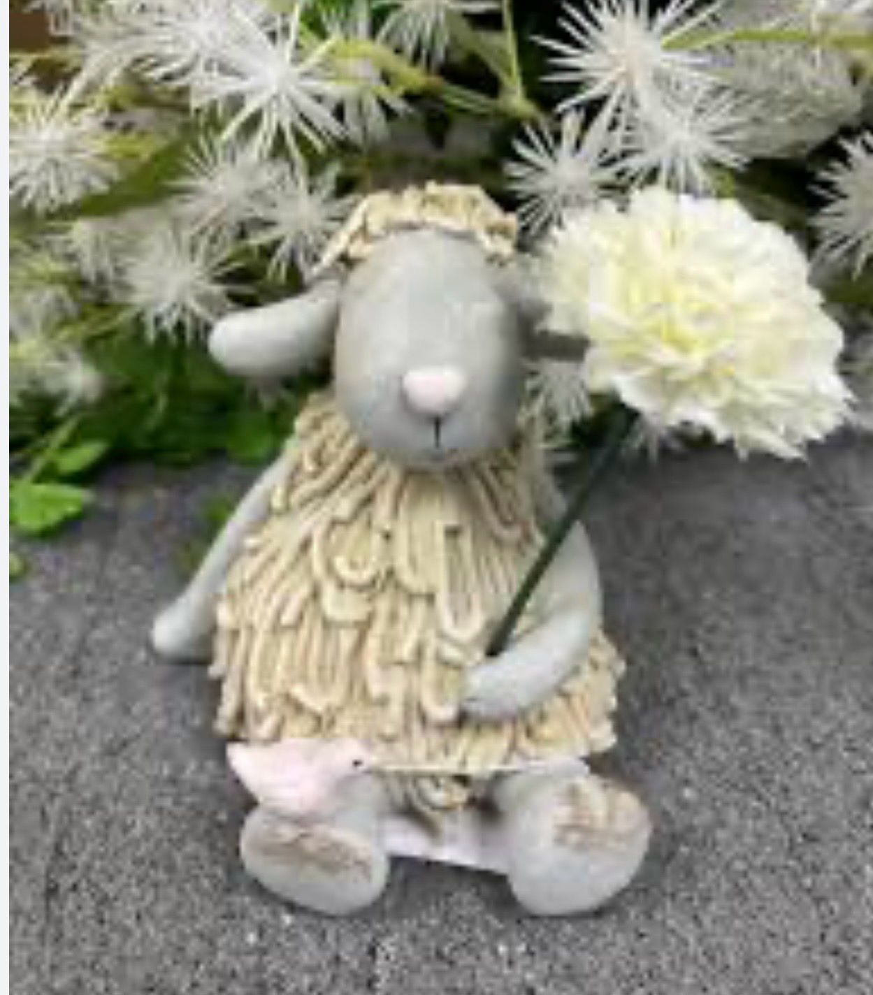 Fun Resin Sheep Holding Flower