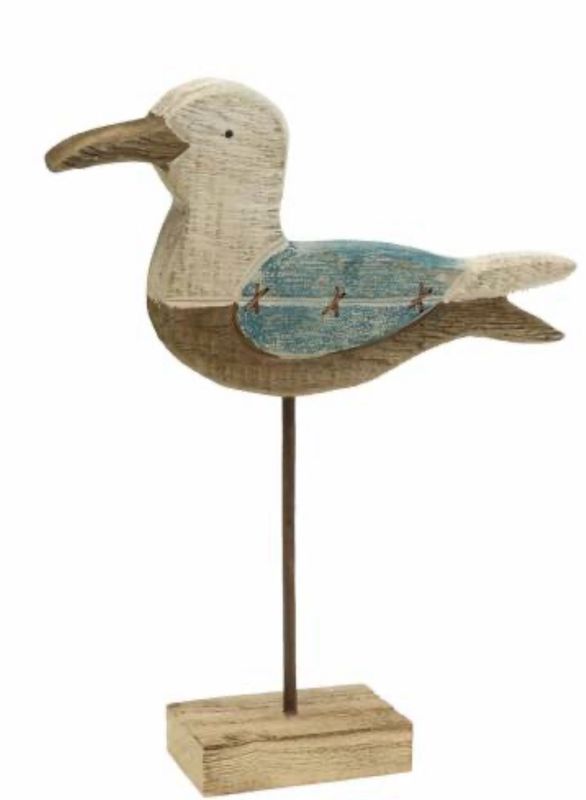 Wooden Seagull On Stand