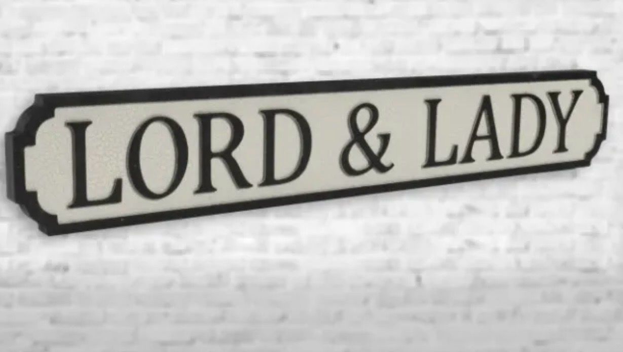 Lord And Lady Vintage 3D Sign