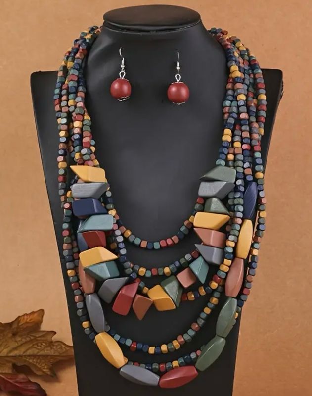 Tribal Style Necklace Wooden