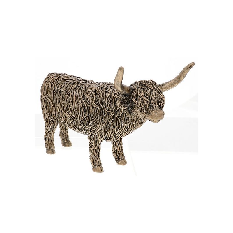 Bronze standing highland cow