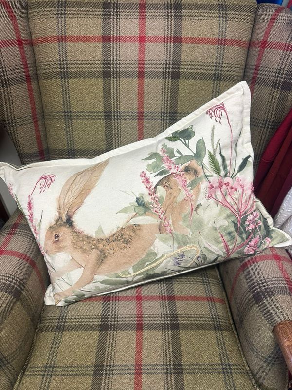 Aquarelle Joanna Jumping Hare Cushion