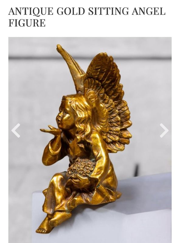 ANTIQUE GOLD SITTING ANGEL