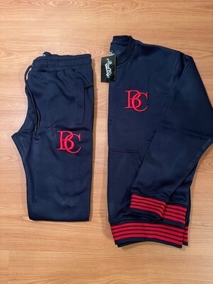 BC Joggers Suit - Navy Blue/Red