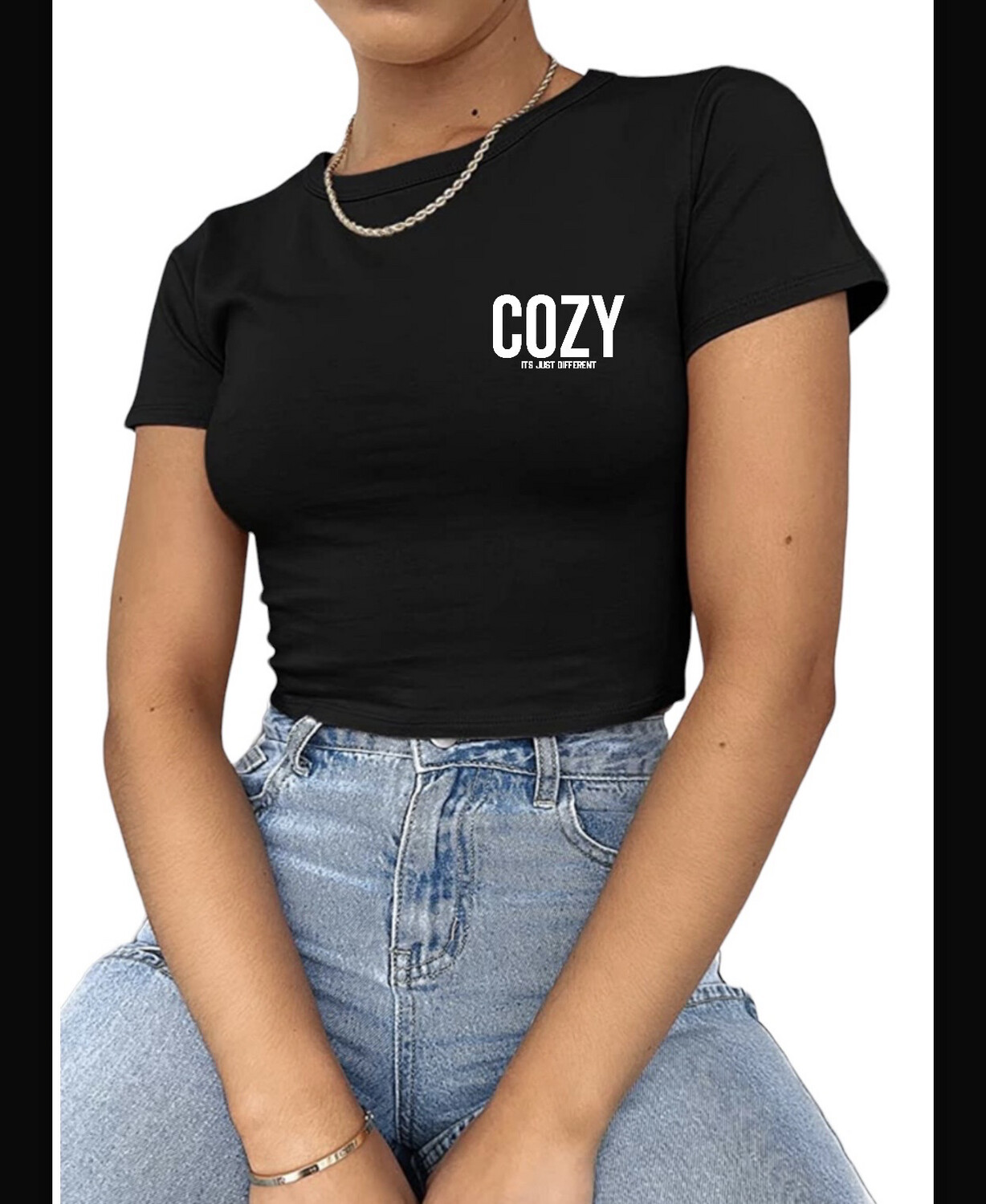 Cozy Girl Crop Fitted Tee