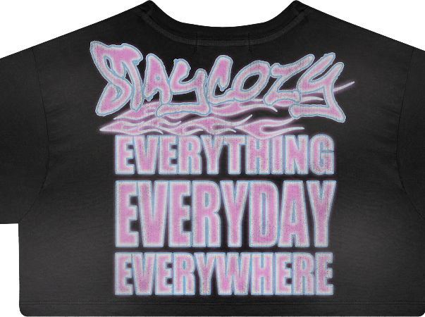 Cozy Black Womens Crop Tee