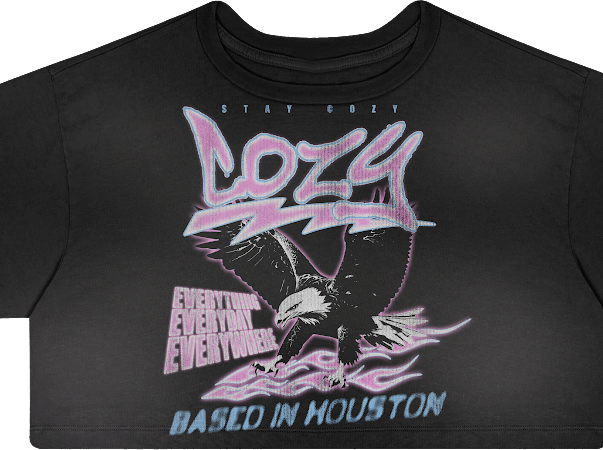 Cozy Black Womens Crop Tee