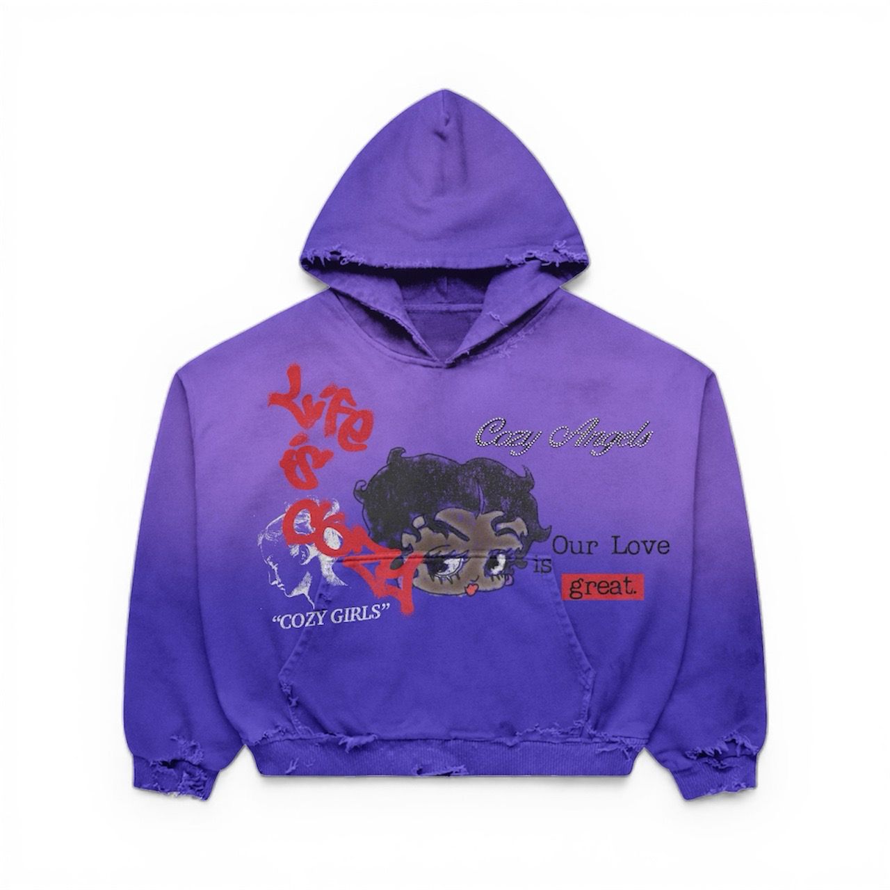 Cozy Angels Rhinestone Purp