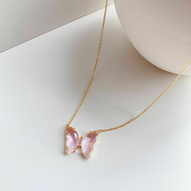 Crystal butterfly necklace