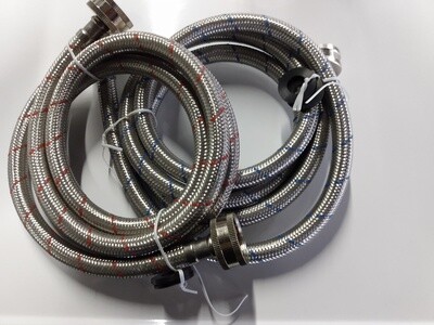 5 Ft. Stainless Steel Washing Machine Drain Hoses Hot and Cold (NEW IN PACKAGE)