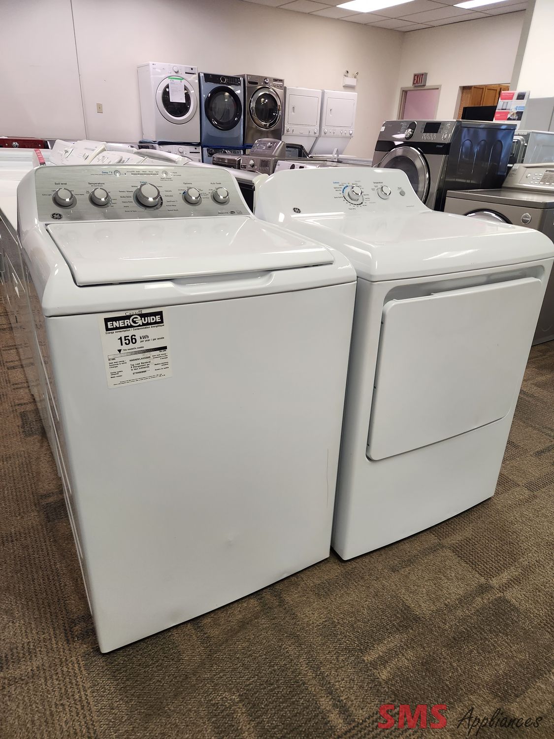 GE Washer & Dryer Set GTW490BMRWS/GTD40EBMK0WW