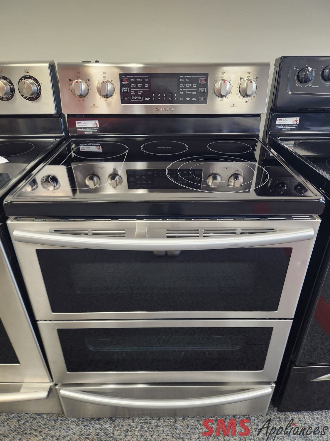 Samsung Glass Top Stove with Double Oven NE59J7850WS